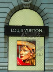 Louis Vuitton while remodeling their store window On The Champs